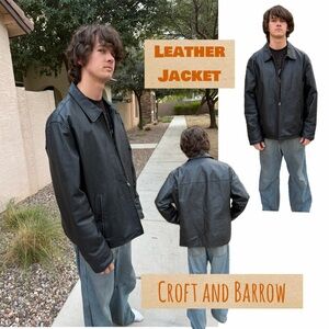 Croft‎ & Barrow Men's Black Leather Jacket